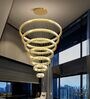 Luxury 8-Ring Spiral LED Chandelier   Grand Modern Ceiling Light for Double-Height Spaces