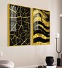 Luxury Black And Gold Marble Texture Acrylic Framed Art Panel (Set Of 2)