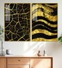 Luxury Black And Gold Marble Texture Acrylic Framed Art Panel (Set Of 2)