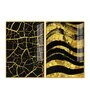 Luxury Black And Gold Marble Texture Acrylic Framed Art Panel (Set Of 2)