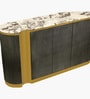Luxury Marble Top Sideboard in Black Finish