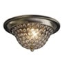 Luxury Crystal Flush Mount Ceiling Light   Satin Antique Brass Finish