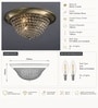 Luxury Crystal Flush Mount Ceiling Light   Satin Antique Brass Finish