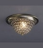 Luxury Crystal Flush Mount Ceiling Light   Satin Antique Brass Finish