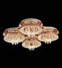 Luxury Crystal Flush Mount Rosegold Ceiling Chandelier with Remote