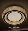 Luxury Crystal LED Flush Mount Ceiling Light 600 MM with Warm Glow   Gold Finish