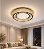 Luxury Crystal LED Flush Mount Ceiling Light 600 MM with Warm Glow   Gold Finish