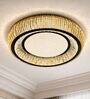 Luxury Crystal LED Flush Mount Ceiling Light 800 MM with Warm Glow   Gold Finish