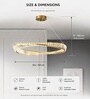 Luxury Crystal Ring LED Chandelier   60 cm Diameter