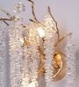 Luxury Crystal Wall Sconce with Cascading Design   Gold Finish