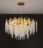 Luxury Crystal Waterfall Chandelier Pendant Light   Gold Finish | Dia 600 mm
