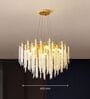 Luxury Crystal Waterfall Chandelier Pendant Light   Gold Finish | Dia 600 mm