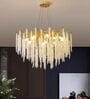 Luxury Crystal Waterfall Chandelier Pendant Light   Gold Finish | Dia 600 mm