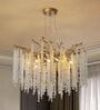 Luxury Crystal Waterfall Chandelier Pendant Light   Gold Finish | Dia 600 mm