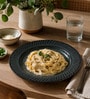 Drak Blue Ceramic Textured Serving Plate