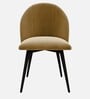 Modern Dining Chair With Iron Legs In Mustard Color