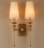 Luxury Double Arm Gold Wall Sconce with Fabric Shades