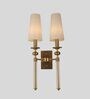 Luxury Double Arm Gold Wall Sconce with Fabric Shades