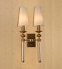 Luxury Double Arm Gold Wall Sconce with Fabric Shades