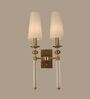 Luxury Double Arm Gold Wall Sconce with Fabric Shades