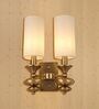 Luxury Double Gold Wall Light with Fabric Shades
