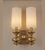 Luxury Double Gold Wall Light with Fabric Shades