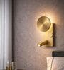 Luxury Gold Bedside Wall Light with Reading Spotlight & Ambient Back Glow