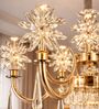Luxury Gold Crystal Floral Chandelier with Teardrop Accents