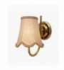 Luxury Gold Wall Mounted Light with Beige Jute Shade for Home & Cafe