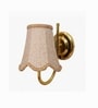 Luxury Gold Wall Mounted Light with Beige Jute Shade for Home & Cafe