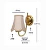 Luxury Gold Wall Mounted Light with Beige Jute Shade for Home & Cafe