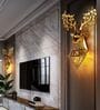 Luxury Golden Deer Wall Light with Geometric Hanging Lantern