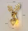 Luxury Golden Deer Wall Light with Geometric Hanging Lantern