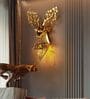 Luxury Golden Deer Wall Light with Geometric Hanging Lantern