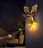 Luxury Golden Deer Wall Light with Geometric Hanging Lantern