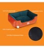 Luxury Large Dog Bed in Orange & Green Colour with Washable Cover
