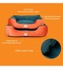 Luxury Large Dog Bed in Orange & Green Colour with Washable Cover