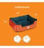 Luxury Large Dog Bed in Orange & Green Colour with Washable Cover