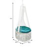 Luxury Fabric Swing in White & Blue Colour