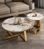 Luxury Marble Coffee Table In PVD Finish (Set of 2)