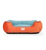 Luxury Medium Dog Bed in Orange & Aqua Colour with Washable Cover