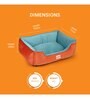 Luxury Medium Dog Bed in Orange & Aqua Colour with Washable Cover