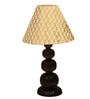 Luxury Round Shape Dark Brown Wood Table Lamp