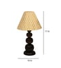 Luxury Round Shape Dark Brown Wood Table Lamp
