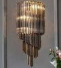 Luxury Smoke Crystal Cascade Wall Light