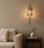 Luxury Smoke Glass Crystal Wall Light with Gold Finish