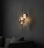 Luxury Smoke Glass Crystal Wall Light with Gold Finish