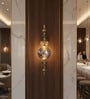 Luxury Smoke Glass Crystal Wall Light with Gold Finish