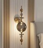 Luxury Smoke Glass Crystal Wall Light with Gold Finish