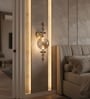 Luxury Smoke Glass Crystal Wall Light with Gold Finish